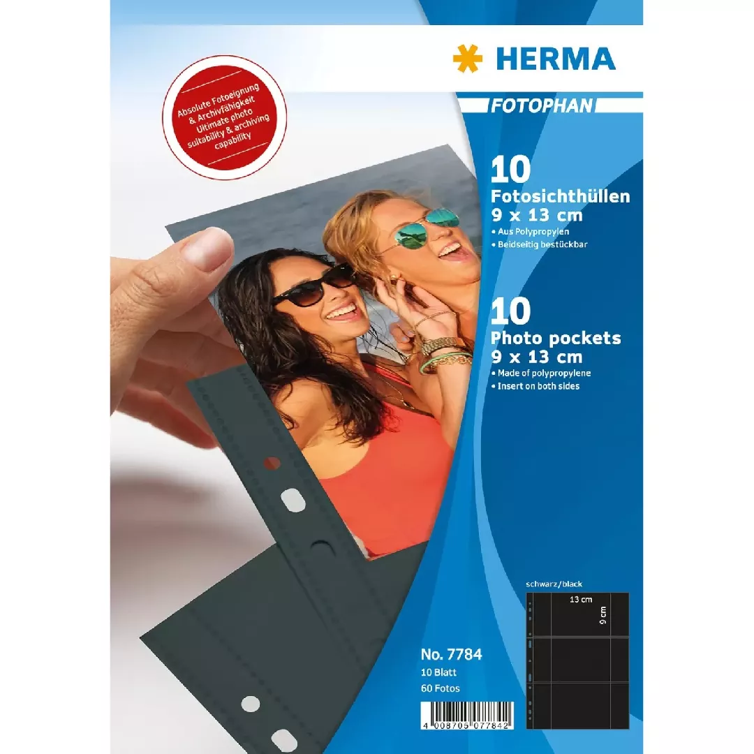 HERMA Fotophan transparent photo pockets 9x13