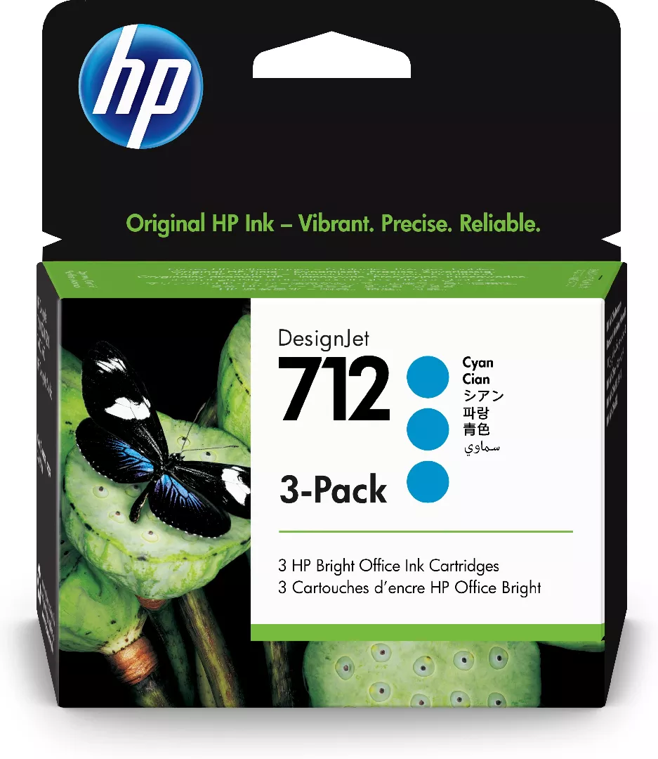 HP 712 3-pack 29-ml Cyan DesignJet