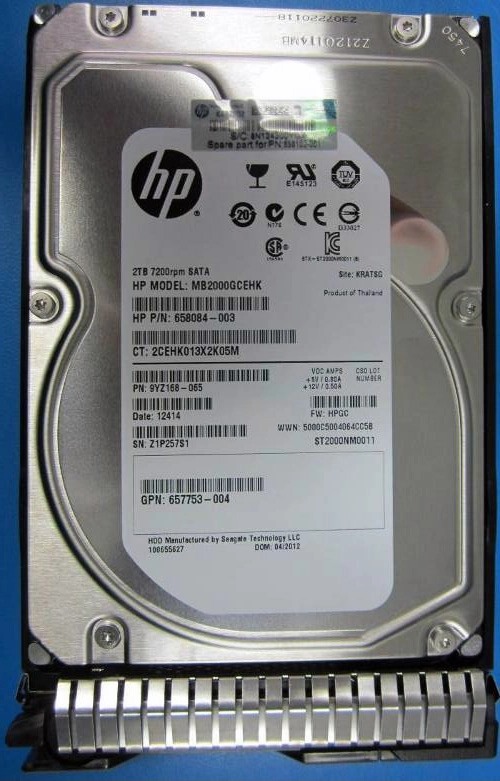 HPE 2TB hot-plug SATA HDD internal