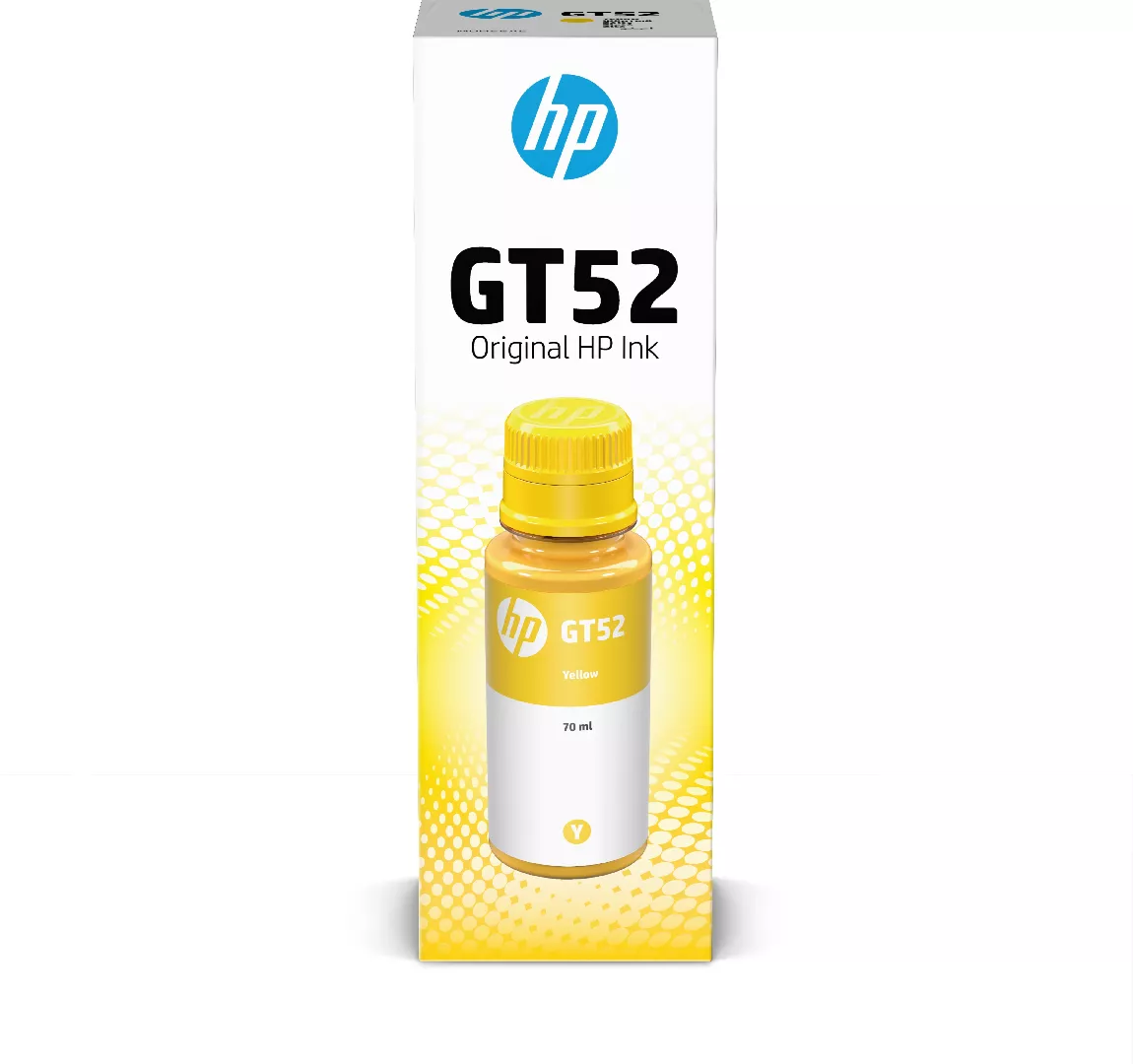 HP GT52 dzeltenās oriģinālās tintes pudele