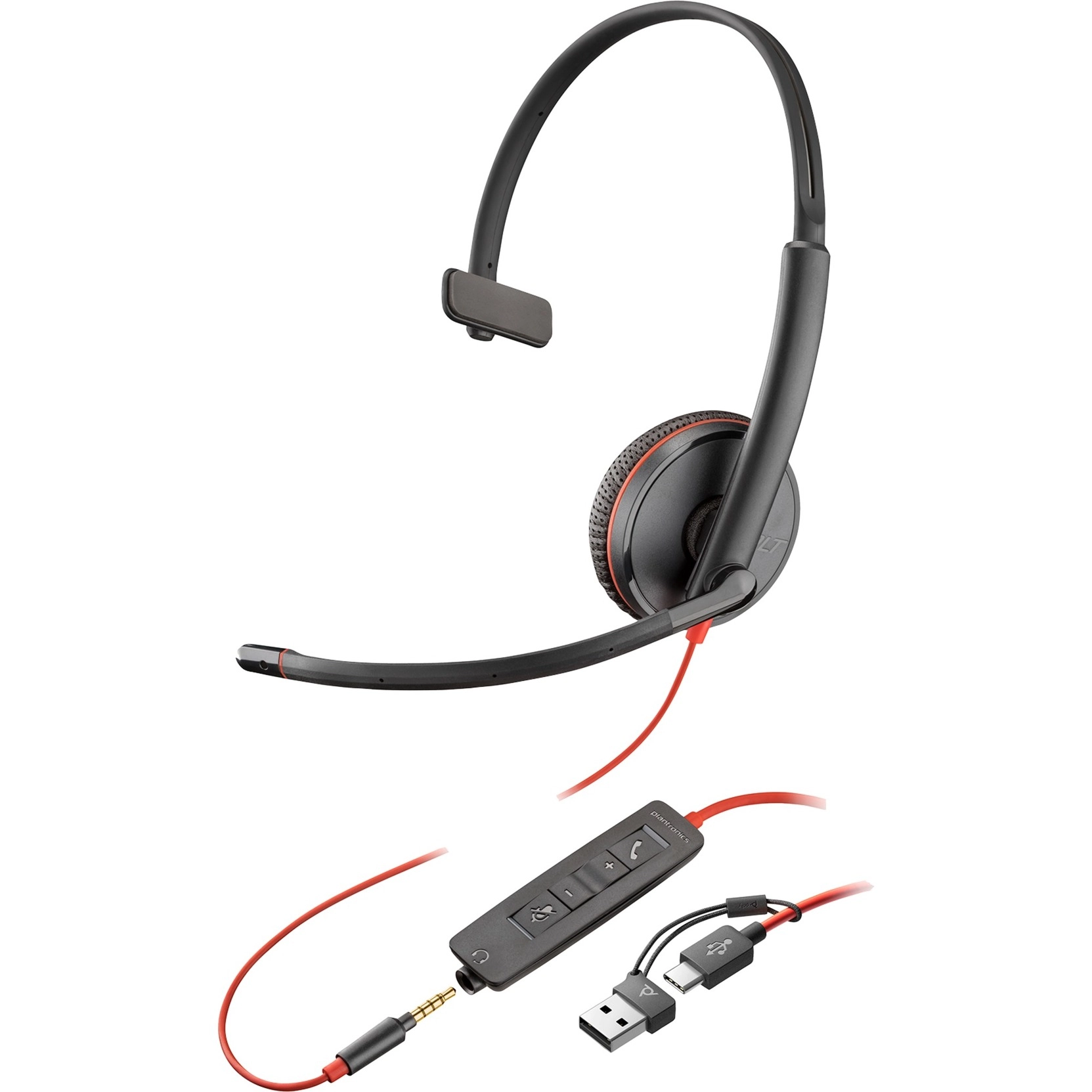 HP Poly Blackwire 3215 monoaurāls USB-C