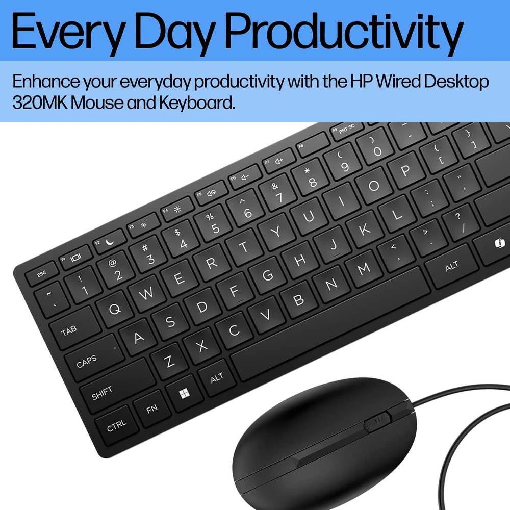 HP 320MK USB Wired Mouse Keyboard