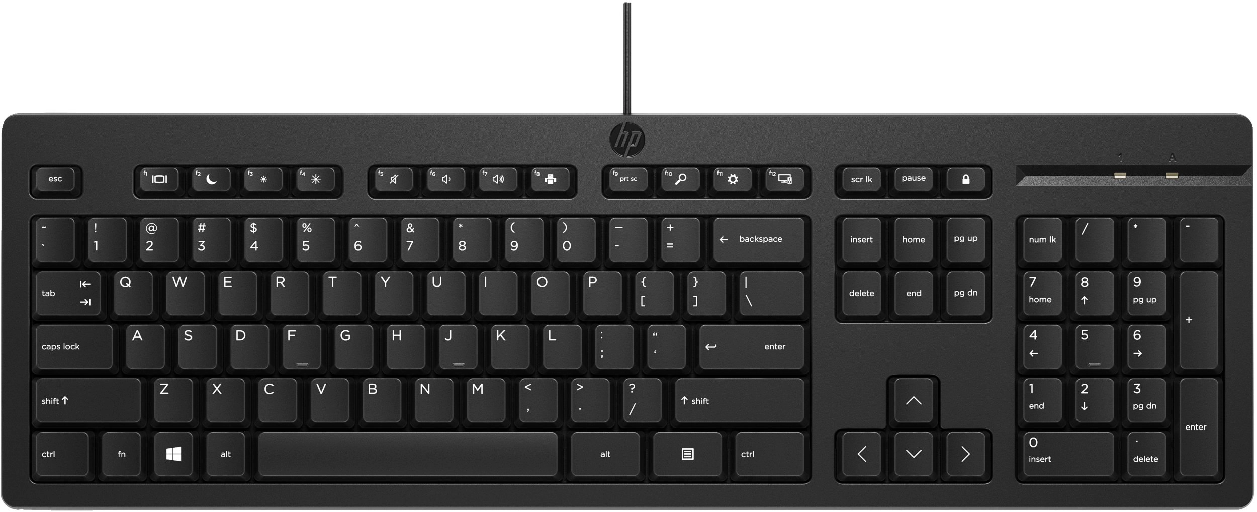 HP 125 Wired Keyboard (Bulk) tastatūra Birojs USB Melns