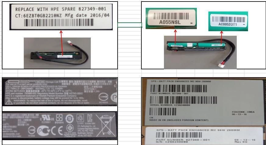 Battery pack Megacell 260mm 827349-001 Battery