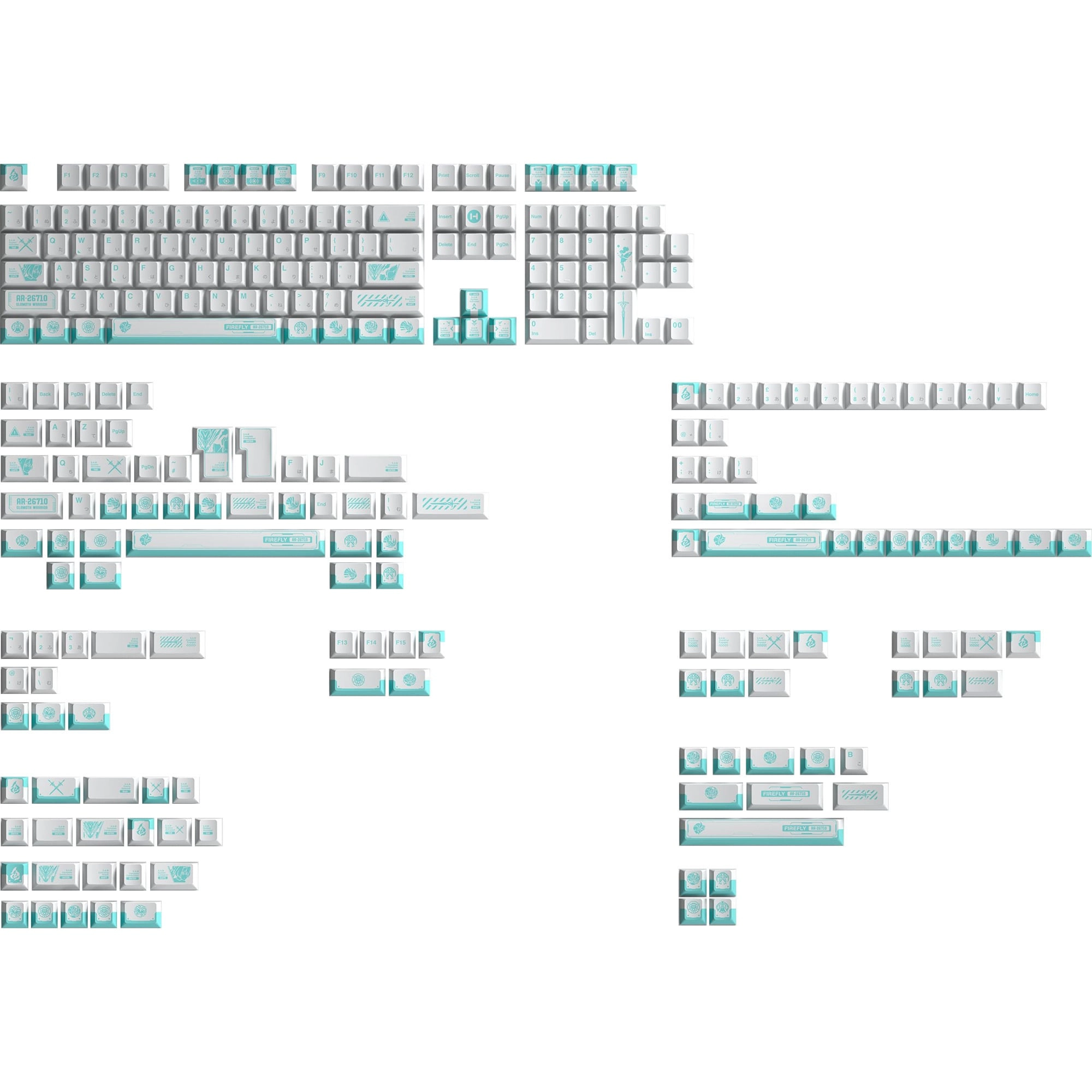HYTE Firefly Keycap Set (white/turquoise) KEY-HYTE-FIREFLY