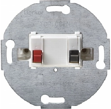 Hager Single loudspeaker socket  snow-white mechanism