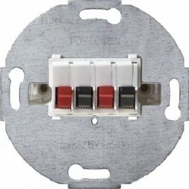 Hager Double loudspeaker socket snow-white mechanism