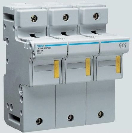 Hager Modular fuse base 3P L58