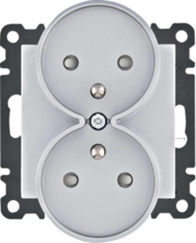 Hager Lumina Double grounded power socket