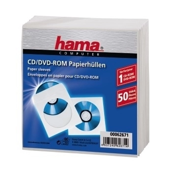 Hama CD-ROM Paper Sleeves 50  White