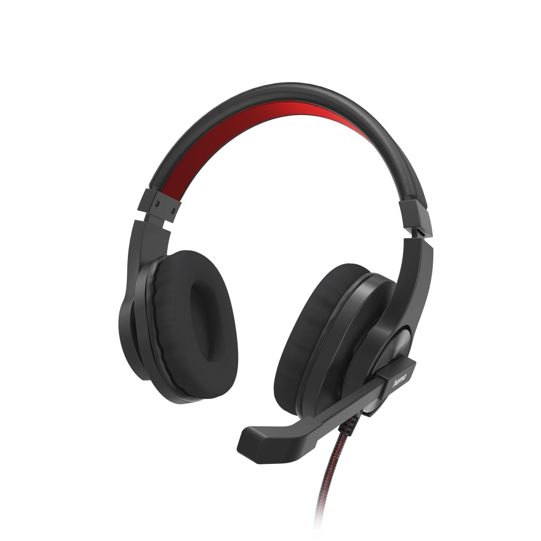 Hama HS-USB400 V2 Austiņas Vadu Birojs / zvanu centrs USB Type-A Melns, Sarkans
