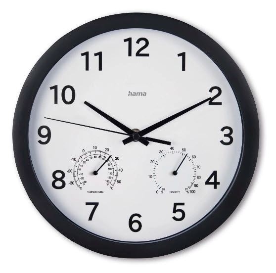 Hama Malta Quartz clock Circle Black