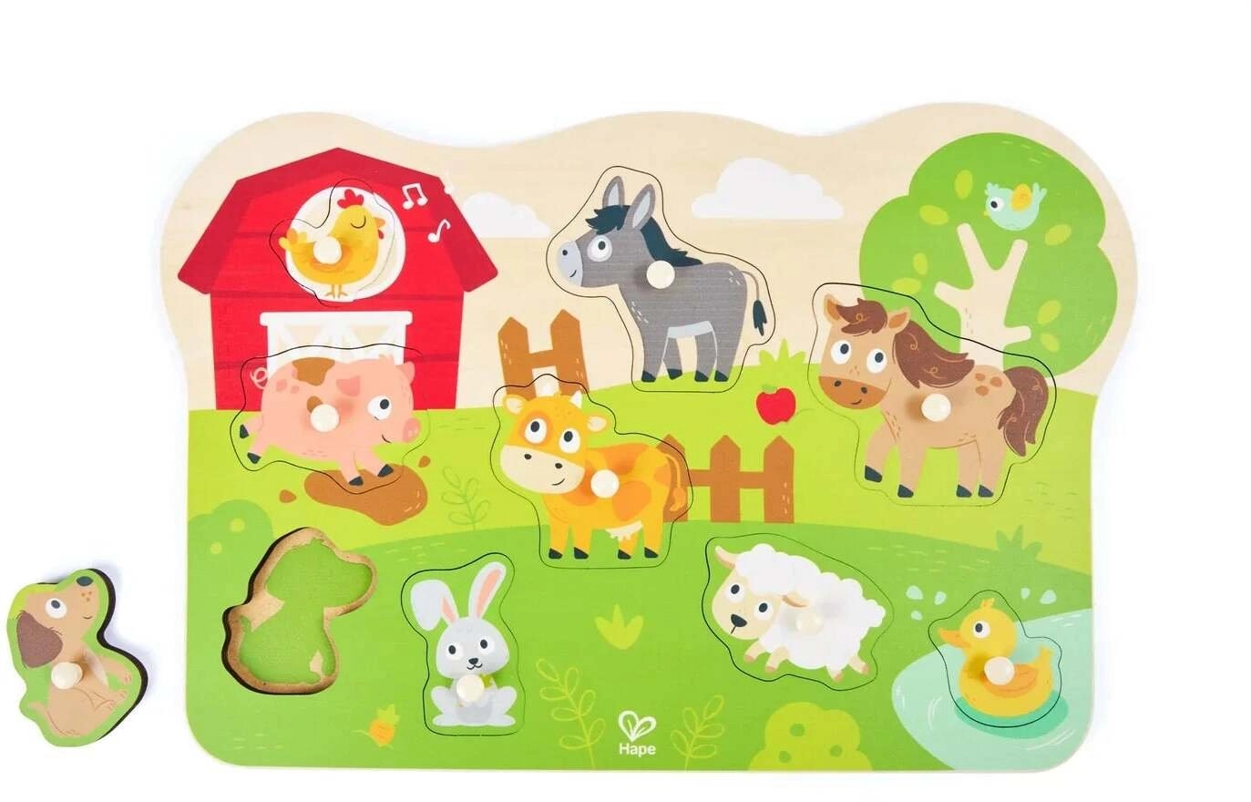 Hape Hape Farm Animals Peg Puzzle