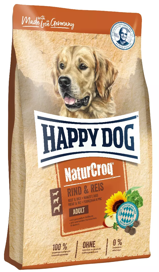 Happy Dog NaturCroq Rind  Reis 1