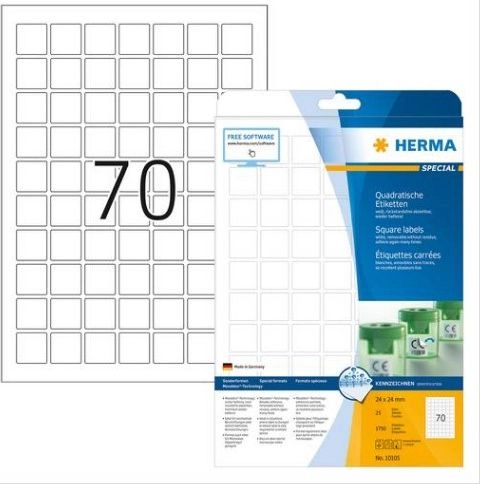 HERMA Removable labels A4 24x24 mm