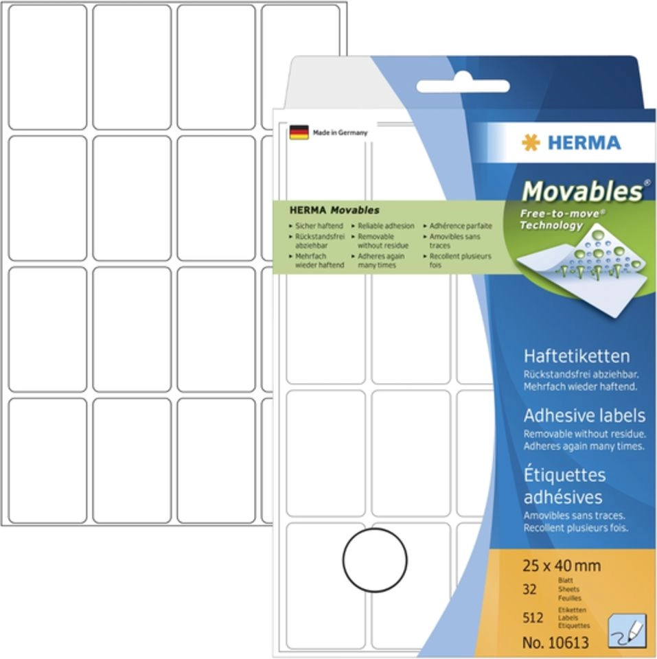 HERMA Multi-purpose labels 25x40 mm white