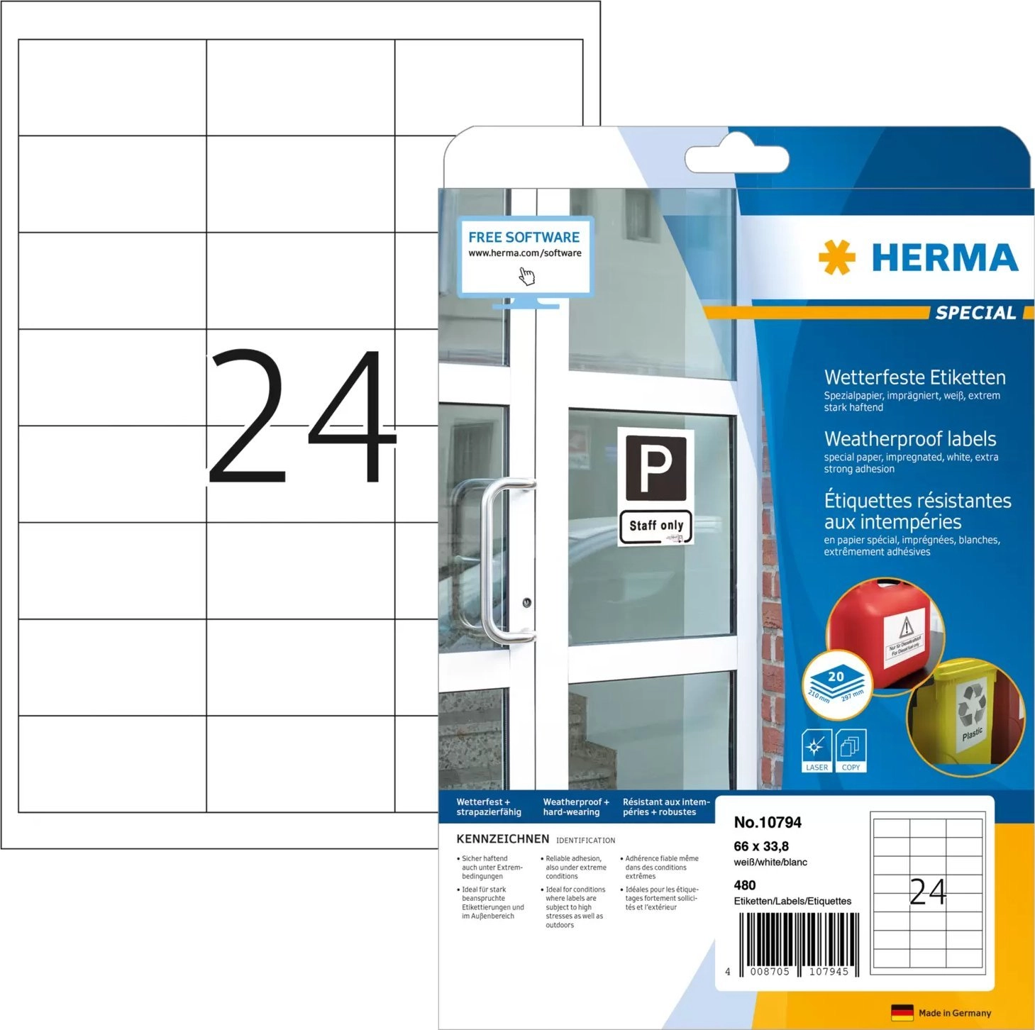 HERMA 10794 self-adhesive label Rectangle Permanent