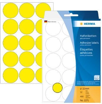 HERMA Multi-purpose labels/colour dots Ø 32