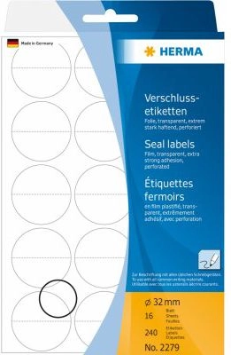 HERMA Seal labels perforated Ø 32