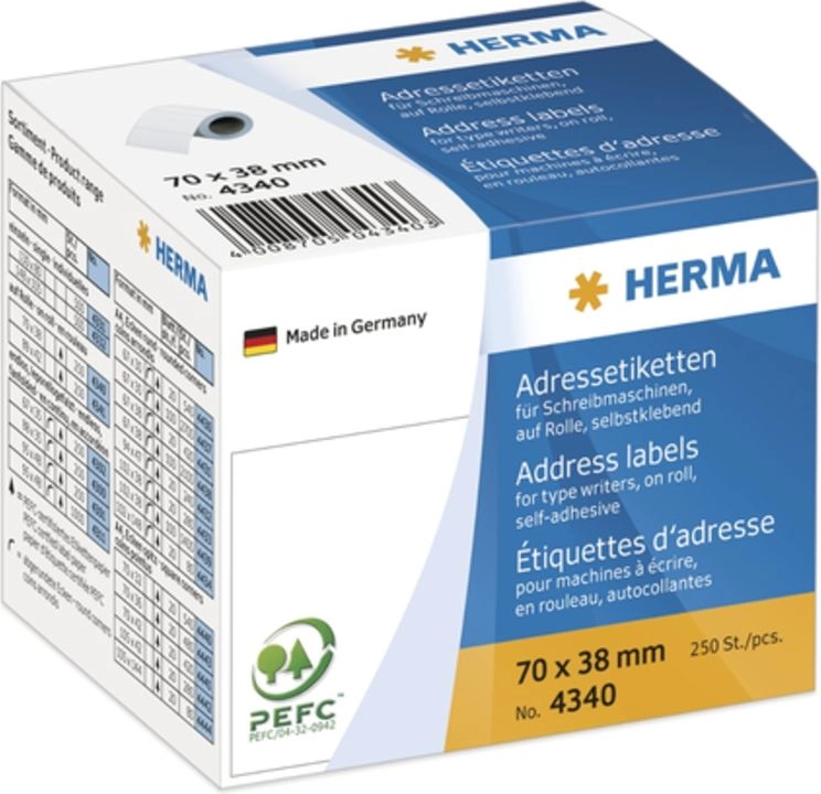HERMA Address labels for typewriters on