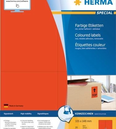 HERMA 4562 self-adhesive label Rectangle Red