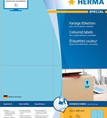 HERMA 4563 self-adhesive label Rectangle Blue