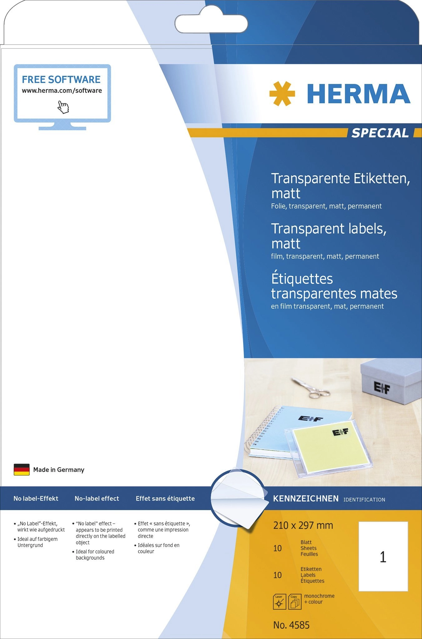 HERMA A4 self-adhesive label Rectangle Permanent