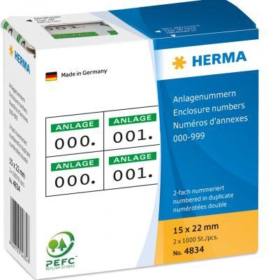 HERMA Enclosure numbers self-adhesive 2 labels