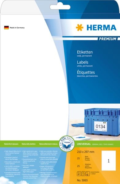HERMA Labels Premium A4 210x297 mm
