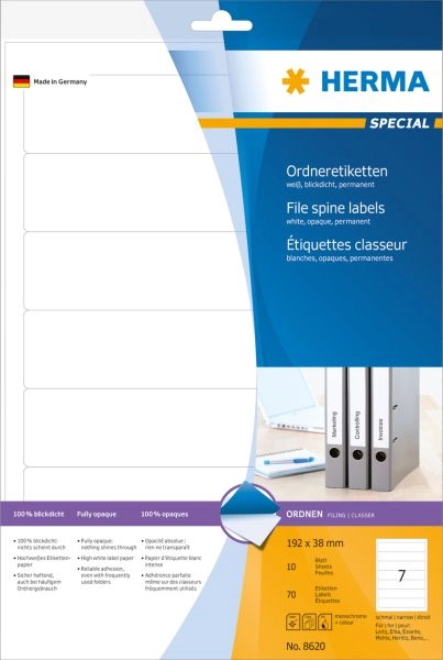 HERMA File spine labels A4 192x38
