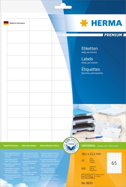 HERMA Labels Premium A4 38.1x21