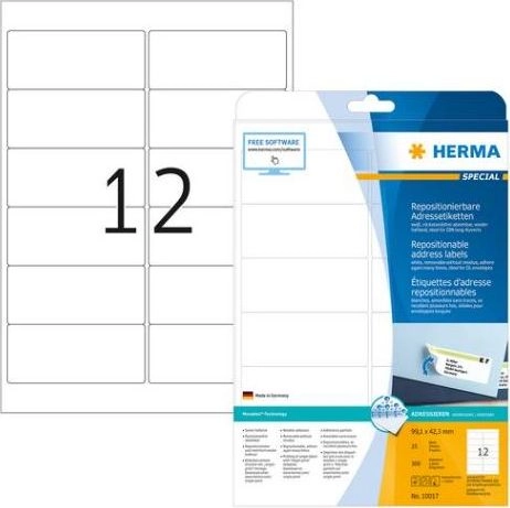 HERMA Repositionable address labels A4 99