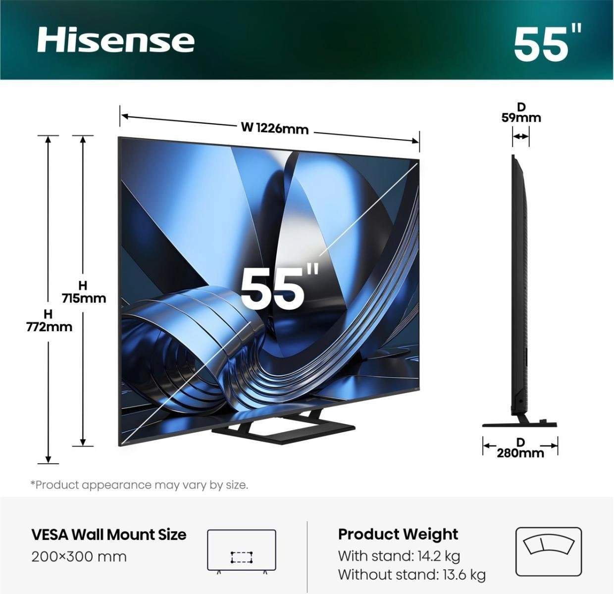 Hisense 55U7SE 139.7 cm (55"