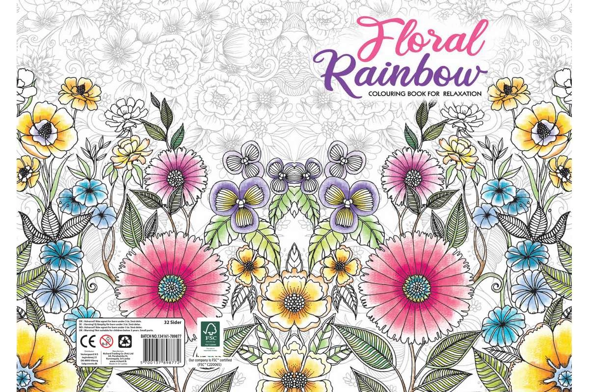 Hobby2You - Malebog A4 Floral Rainbow