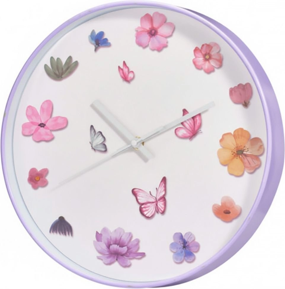 Wall clock with a floral motif