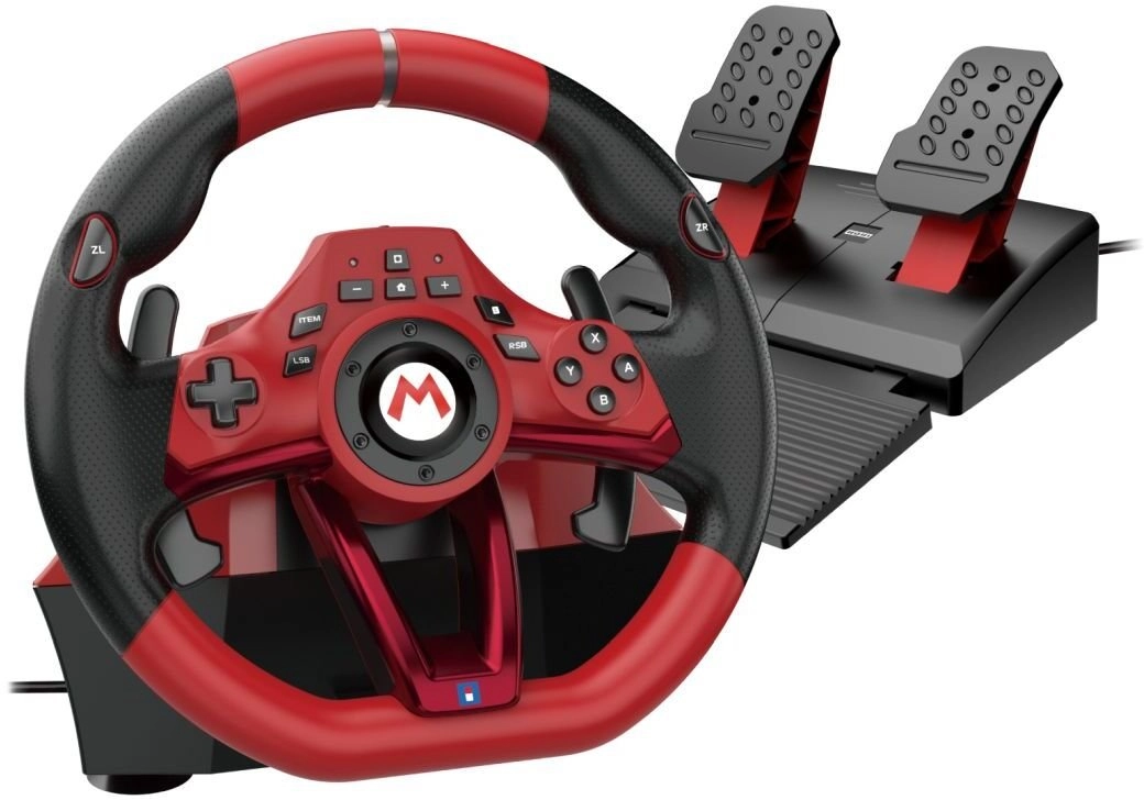 HORI — Mario Kart Racing Wheel Pro DELUXE — sarkans — 11 collas (28 cm)
