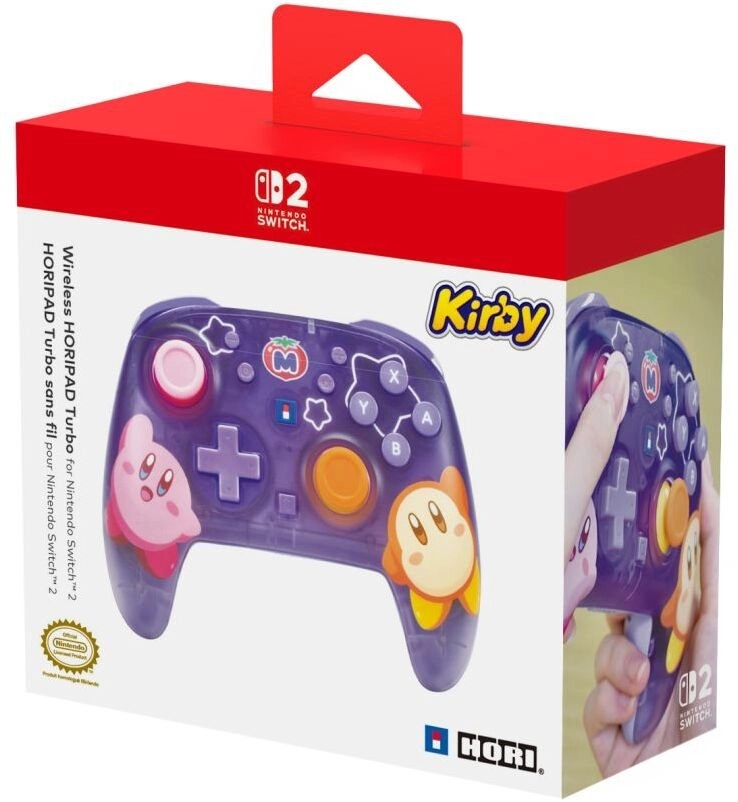 HORI — bezvadu HORIPAD Turbo, kas paredzēts Nintendo Switch 2 (Kirby un Waddle Dee) — violets