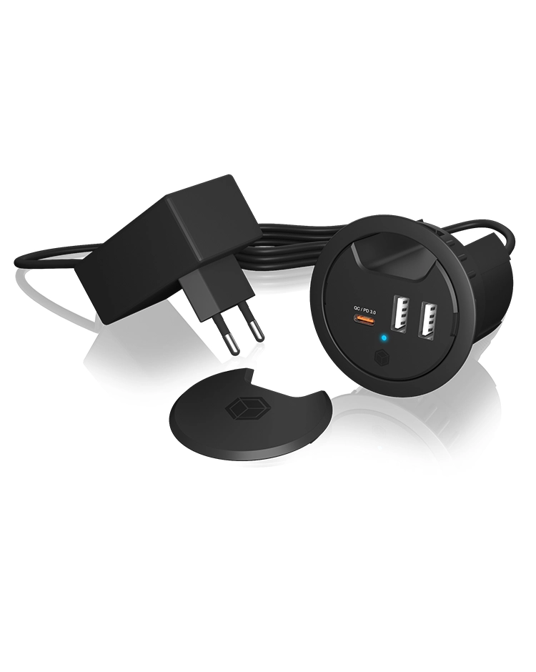 ICY BOX In-Desk USB Charger with