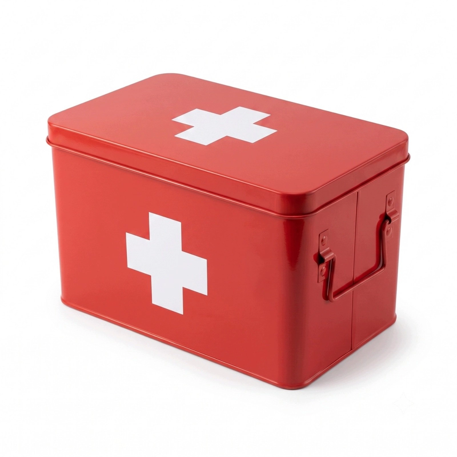 Metal first aid kit icon with