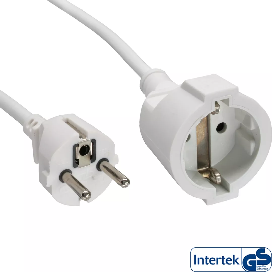 InLine Power extension cable white 1