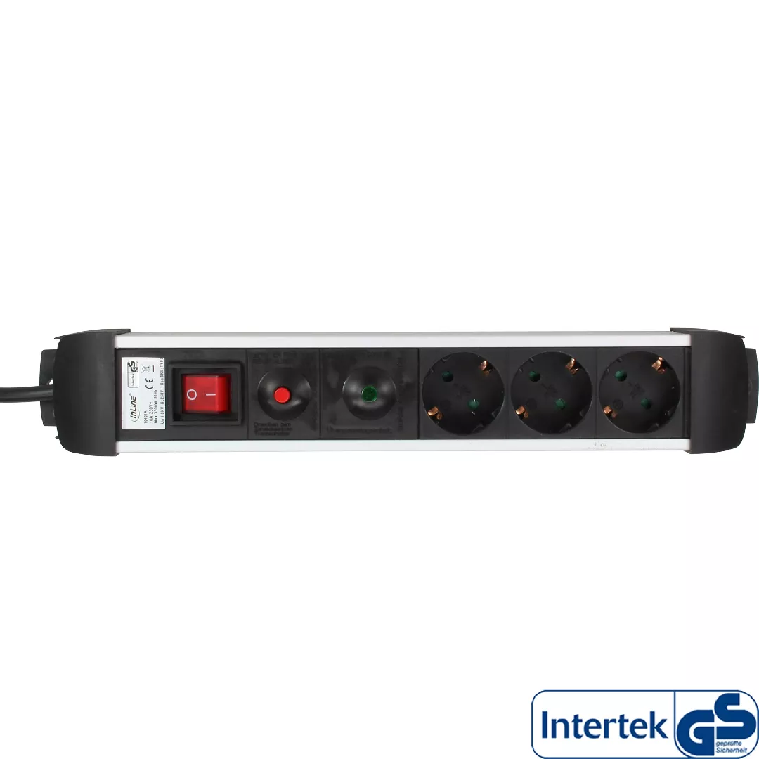 InLine Socket Strip  Aluminum  3-way with