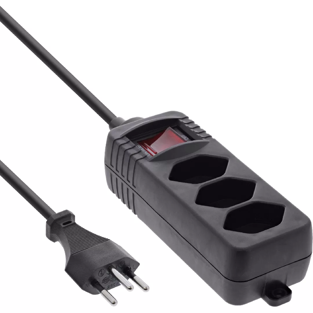 InLine Socket strip SWITZERLAND 3-way with