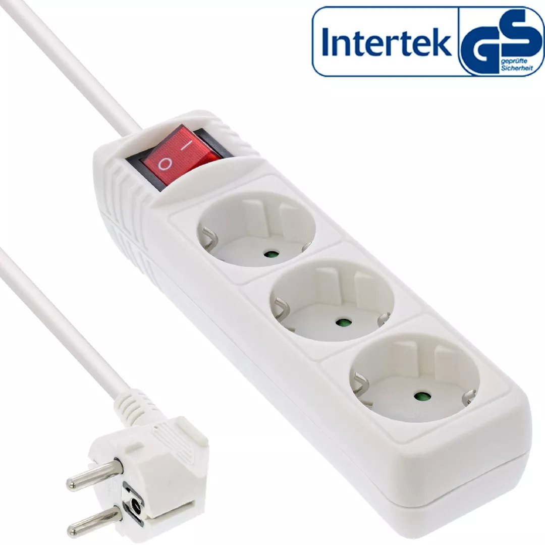 InLine Socket strip  3-way earth contact