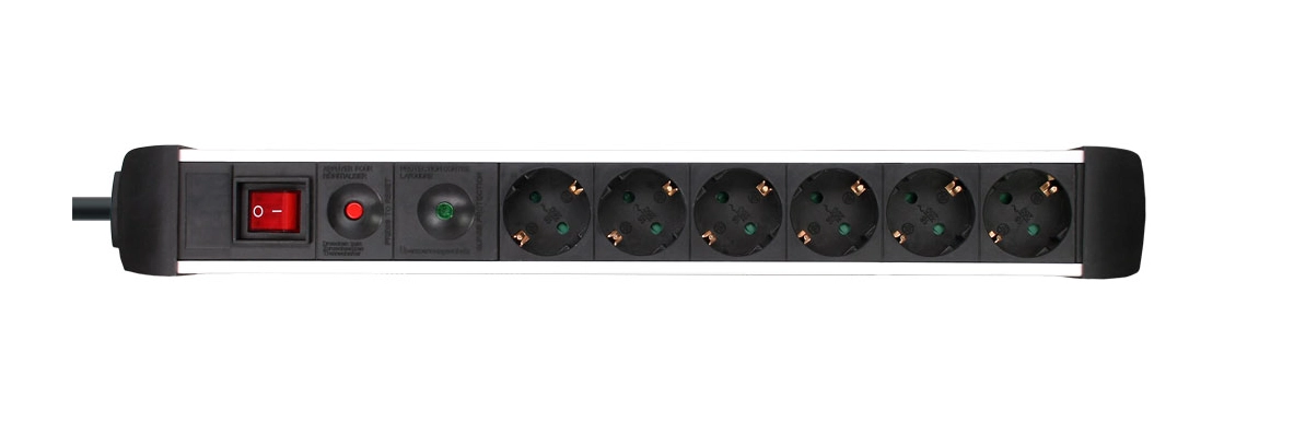 InLine Socket Strip  Aluminum  6-way with