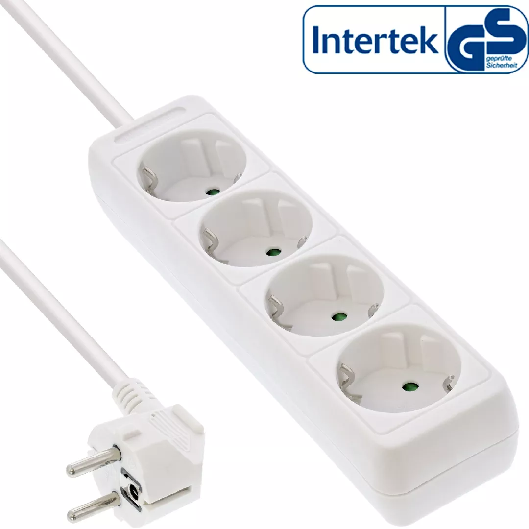 InLine Socket strip 4-way earth contact
