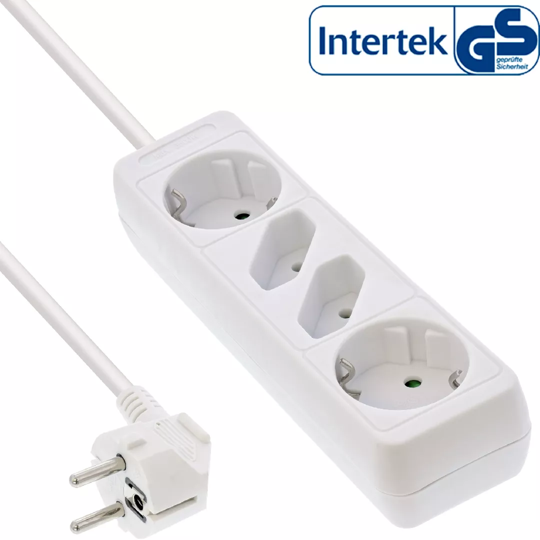 InLine Socket strip 4-way 2x CEE7/3
