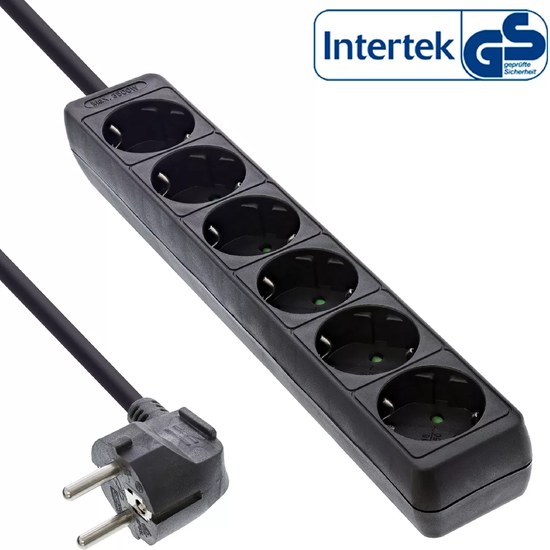InLine Socket strip  6-way earth contact