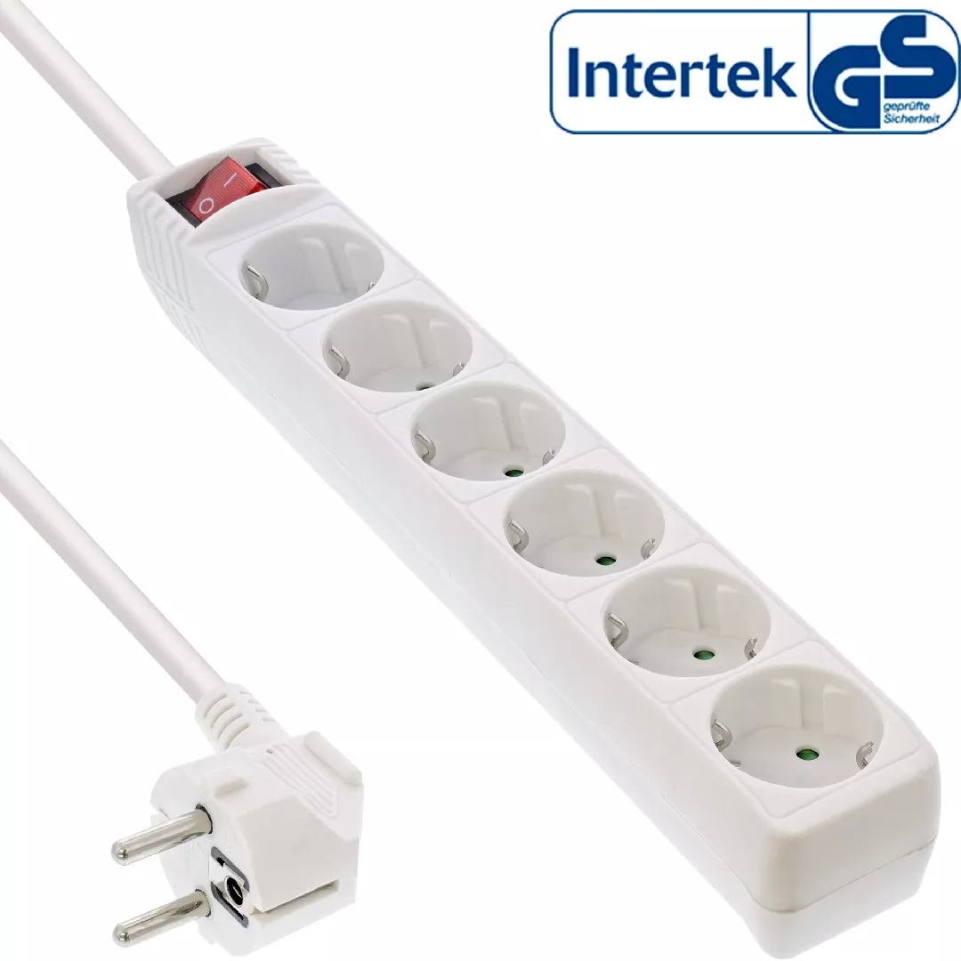 InLine Socket strip 6-way earth contact