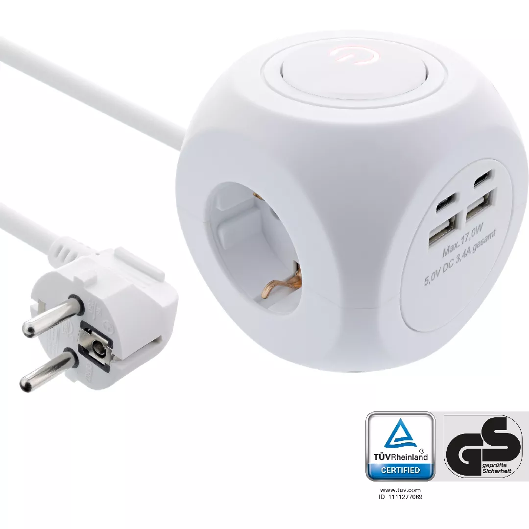 InLine Charging Cube  3x earthing contact