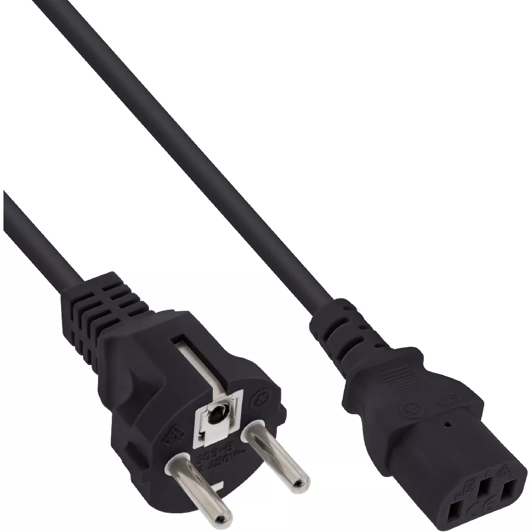 InLine power cable CEE 7/7 straight